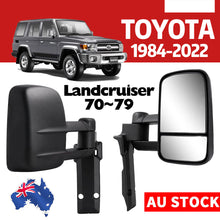 2x L+R Extendable Towing Mirrors Black for Toyota Land Cruiser 70-79 Series 1984-2022