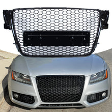 Badgeless Gloss Black Honeycomb RS5 Style Front Grille For Audi A5 S5 8T 2008–2012