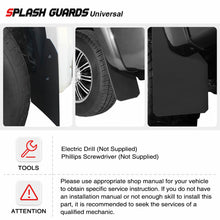 4x Front & Rear Black Colour Universal Splash Guards Mud Flaps Mudflap for Nissan Patrol GU