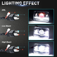 4Pcs 4"X6" LED Headlights Hi/Lo w/DRL + Adapters For Landcruiser 60 61 80 Series