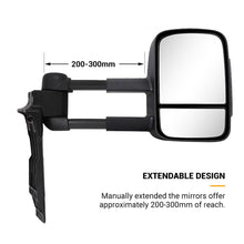 2x L+R Extendable Towing Mirrors Black for Toyota Land Cruiser 70-79 Series 1984-2022