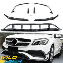 7pcs Front Bumper Lip Splitters Side Vents for Mercedes W176 AMG Pack 2016-2018 di24