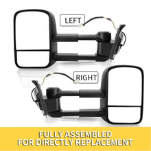 Pair L+R Extendable Towing Mirrors for Toyota Hilux 2015/7-2019 Black