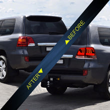 Pair Red LED Tail Lights w/ DRL Rear Brake Lamps for 2008–2015 Toyota Land Cruiser 200 Series