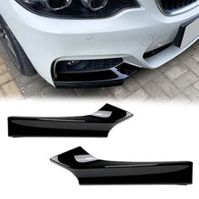 For 2013-2014 BMW 2-Series F22 M Sport Front Bumper Splitters Side Canards Cover Trim Glossy Black