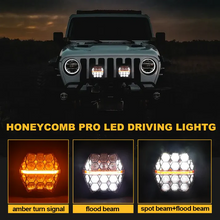 7 inch 240W LED Pods Offroad Driving Ditch Lights White & Amber Spot-Flood Combo For UTV ATV Jeep Wrangler Truck Pick-Up Auto