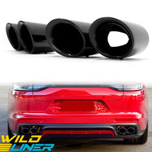 Gloss Black Exhaust Tips Tailpipe For 2017-2022 Porsche Panamera 971 et158