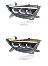 LED DRL Sequential Headlights Projector Assembly for Toyota Highlander 2012-2014