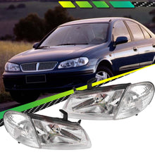 Pair LH+RH Head Light + Corner Lamp Single Reflector For Nissan Pulsar N16 2000-2003