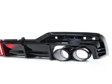 Gloss Black Rear Diffuser w/ LED Light + Exhaust Tips for Audi A5 S-Line S5 Sport 2020-2023