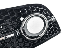 Black+Chrome Fog Light Grille Covers Left+Right Audi Q5 Non-S-Line 2009-2012
