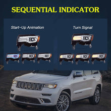 Pair Chrome LED Headlights w/Animation For 2014-2022 Jeep Grand Cherokee DRL Sets