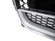 RS4 Style Honeycomb Front Grille Black + Chrome Frame For Audi A4 S4 B8.5 2013–2016