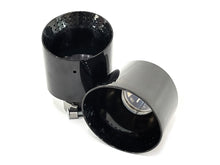 Universal 70mm Inlet Black Exhaust Tips Pair for Audi BMW Mercedes Models