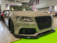 Gloss Black RS4 Style Front Bumper Hex Mesh Grille For Audi A4 S4 B8 2009–2012