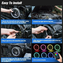 Pair 7" LED Headlights RGB Halo DRL for Toyota Landcruiser HZJ75 78 79 Series