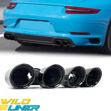 Exhaust Tips Black for Porsche 911 Carrera 991.2 NON-PSE 2017 2018 2019