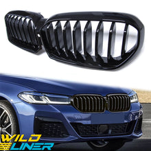Glossy Black Front Kidney Grille Grill for BMW 5 Series G30 LCI 2021-2023 W/ Camera fg112