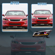 Pair LED Demon Eye HeadLights For Honda Accord 2008-2012 W/Sequential L+R