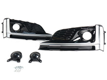 Black+Chrome Fog Light Grille Bezels For Audi A5 S-Line S5 2018 2019