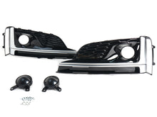 Black+Chrome Fog Light Grille Bezels For Audi A5 S-Line S5 2018 2019