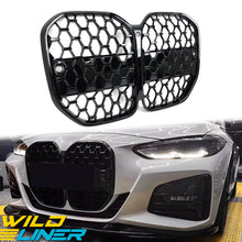 For 2021-2025 BMW 4-Series G22 G23 Coupe Black Diamond Front Bumper Grille Kidney Grill