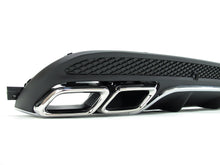 C63 Style Rear Diffuser + Chrome Exhaust Tips For Mercedes W205 S205 C43 AMG 2015-2021