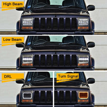 Pair 7x6" 5x7" LED Headlights Hi/Lo Beam Turn Signal For Toyota Hilux 1983-2004