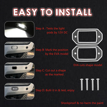 Pair 4.3" Flush Mount LED Work Light Bar Flood Driving Fog Backup Reverse Bumper 4WD