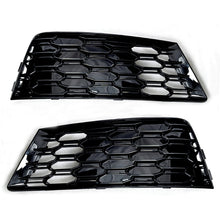 Pair Front Bumper Honeycomb Fog Light Grilles Audi A4 B9 Non-S-Line 2017-2019