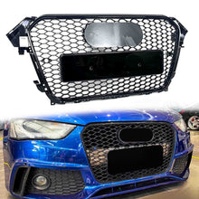 RS4 Style Gloss Black Honeycomb Front Grille For Audi A4 S4 B8.5 2013–2016