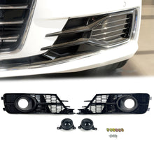 Pair Front Bumper Fog Light Grille Covers For Audi A6 C7 Non-S-Line 2016-2018