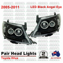 DRL LED Projector Angel Eye Headlights For Toyota Hilux 2005-2011