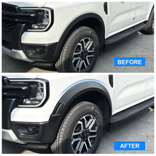 4pcs Front Fender Flares Black Wheel Arch Guard For Ford Ranger PY NEXT GEN SPORT 2022-2025 w/o Sensor Cutout