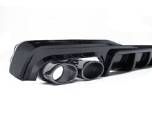 Glossy Black Rear Diffuser Lip + Exhaust Tips for Audi A7 Sedan S-Line 2019-2023 di85