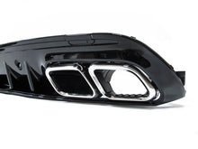 C63 Style Gloss Black Rear Diffuser + Chrome Tips For Mercedes W205 C250 C300 C43 AMG Sedan 2015-2021