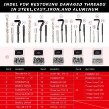338Pc Thread Repair Kit, HSS Drill Helicoil Repair Kit SAE&Metric,1/4" 5/16" 3/8