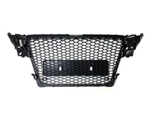 Gloss Black RS4 Style Front Bumper Hex Mesh Grille For Audi A4 S4 B8 2009–2012