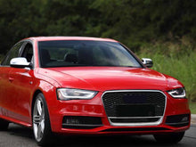 RS4 Style Honeycomb Front Grille Black + Chrome Frame For Audi A4 S4 B8.5 2013–2016