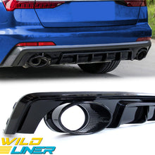 Gloss Black Diffuser + Exhaust Tips for Audi A6 C8 Avant Sport 2019-2023 di161