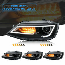 Pair LED Headlight Assemblies Demon Eyes Lens For VW Sagitar 2012–2017