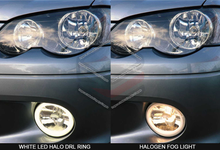 Lower Mesh Bar Grille & LED Halo Fog Lights Kit For Ford Falcon BA XR6 XR8 2002–2005 Sedan
