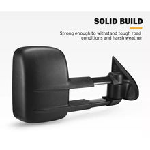 Pair L+R Extendable Towing Mirrors Black for Mitsubishi Triton MQ MR 2015-2023