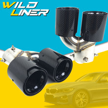 Pair For 2019-2025 BMW G20 M340i G42 M440i G23 G26 M220i Carbon Fiber Exhaust Tips Muffler Pipe Black