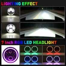 Pair 7" LED Headlights RGB Halo DRL for Toyota Landcruiser HZJ75 78 79 Series