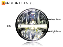 5-3/4” Round LED Headlight Hi/Lo Beam + Halo for Harley, Honda, Yamaha, Indian, Bobber