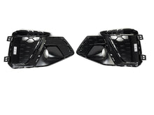 Black+Chrome Fog Light Grille Covers Left+Right Audi A4 B9 S-Line S4 2020-2024