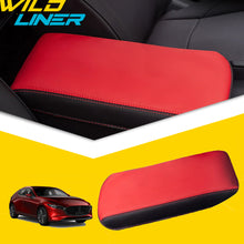 Car Center Console Armrest Cover Protector Mat Red For 2019-2025 Mazda 3