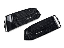 Pair Front Bumper Fog Light Grille Covers For Audi A4 S-Line / S4 2017-2019 Gloss Black