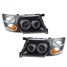 Black Headlight+Indicator For Nissan Patrol GU 1997-2007 Head Light Angel Eye LED